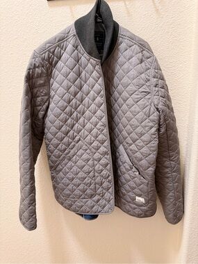 Frank & Oak Quilted Gray Bomber Jacket